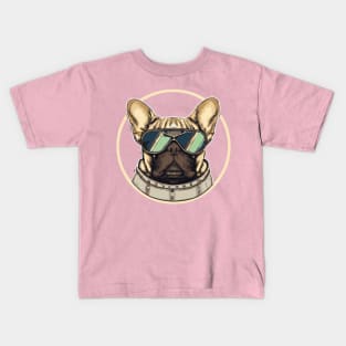 French Bulldog Pilot Dog Lover Frenchie Kids T-Shirt